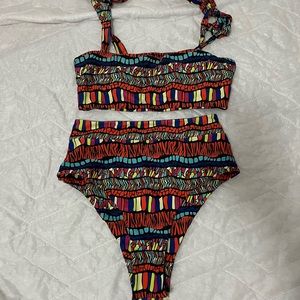 patterned swimsuit